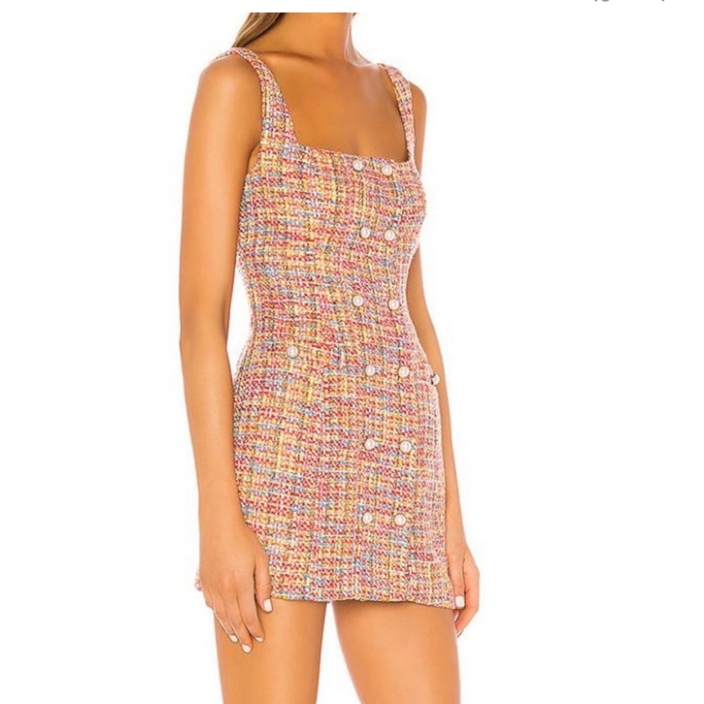 Revolve / Song of Style | Rowan Mini Dress in Rainbow Multi | tweed